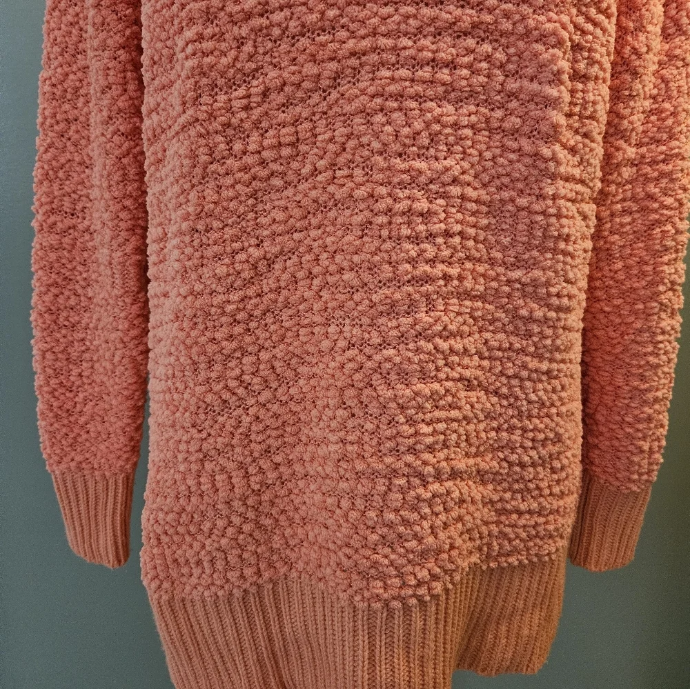 Lauren Conrad Cozy Coral Textured Women's Size Small S Crew Neck Sweater